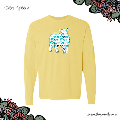Turquoise Cheetah Print Heifer LONG SLEEVE T-Shirt (S-3XL) - Multiple Colors!