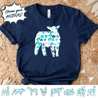 Turquoise Cheetah - CHOOSE YOUR ANIMAL – Bella Canvas T-Shirt
