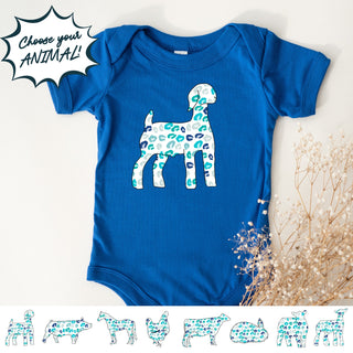 Turquoise Cheetah - CHOOSE YOUR ANIMAL – Infant/Toddler/Youth