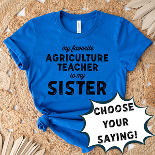 Distressed My Favorite Agriculture Teacher - PICK YOUR NAME – Bella Canvas T-Shirt