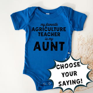 Distressed My Favorite Agriculture Teacher - PICK YOUR NAME – Infant/Toddler/Youth