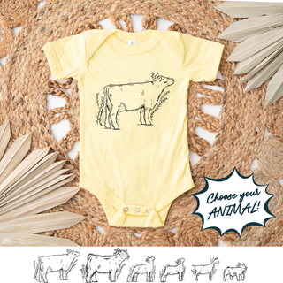 Floral Sketch Livestock - Pick Your Animal – Infant/Toddler/Youth