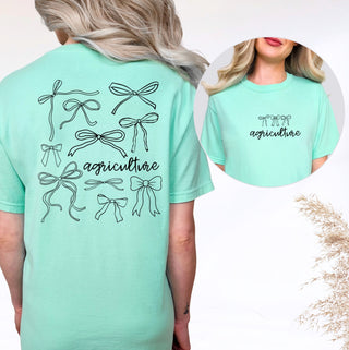 AGRICULTURE BOW BLACK INK - Front & Back Comfort Colors T-Shirt