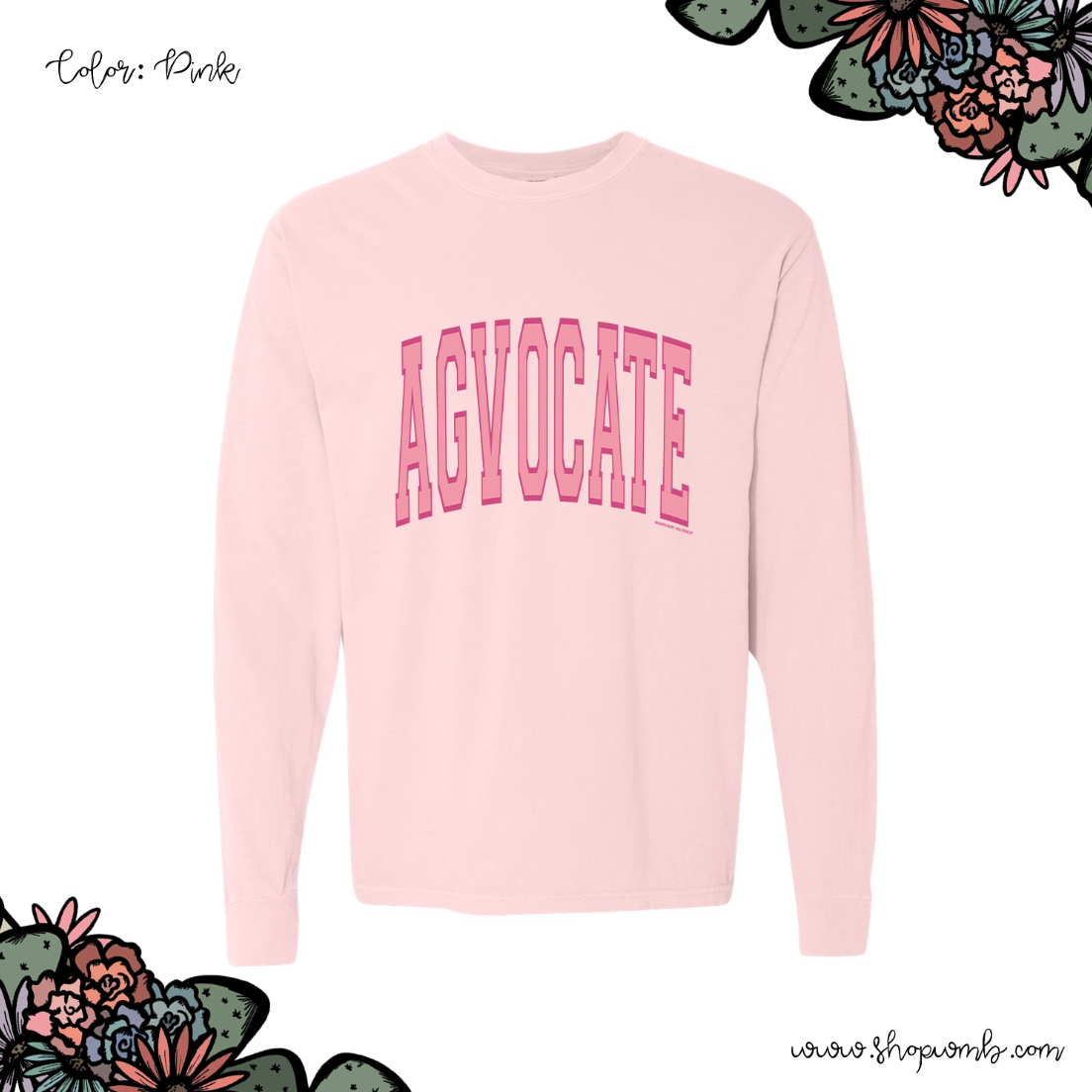 Big Varsity Agvocate Pink LONG SLEEVE T-Shirt (S-3XL) - Multiple Colors!