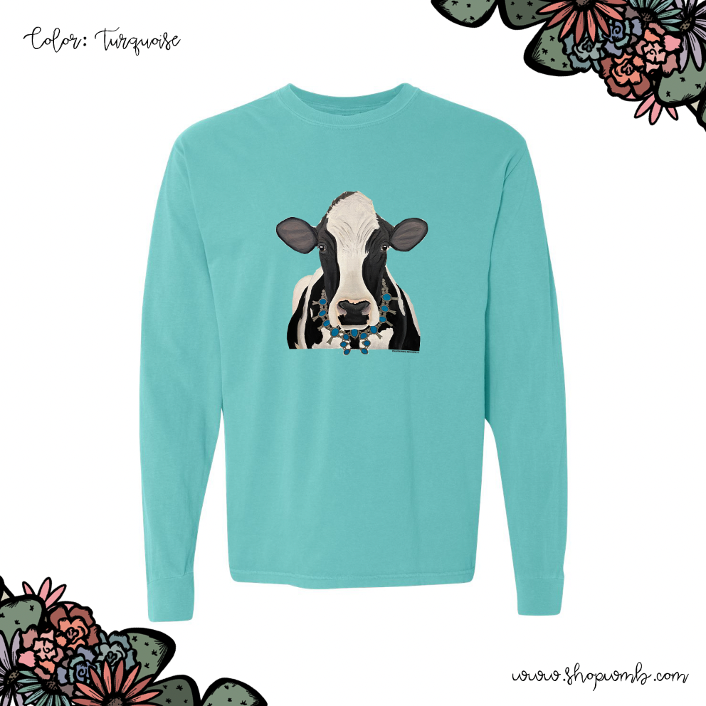 Holstein Dairy Cow Squash Blossom LONG SLEEVE T-Shirt (S-3XL) - Multiple Colors!