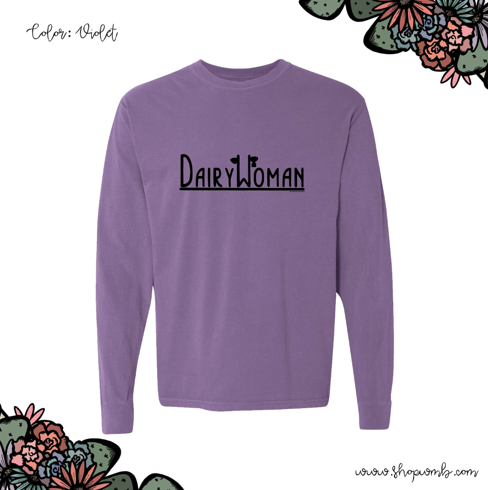 Dairy Woman Eartag LONG SLEEVE T-Shirt (S-3XL) - Multiple Colors!