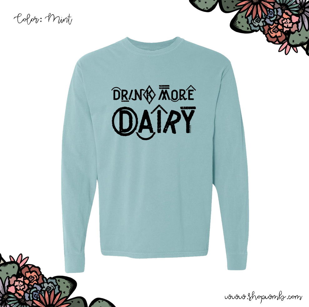 Branded Drink More Dairy LONG SLEEVE T-Shirt (S-3XL) - Multiple Colors!
