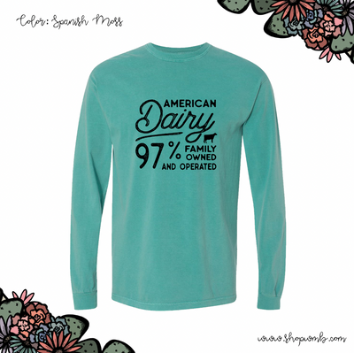 American Dairy 97% Family Owned & Operated LONG SLEEVE T-Shirt (S-3XL) - Multiple Colors!