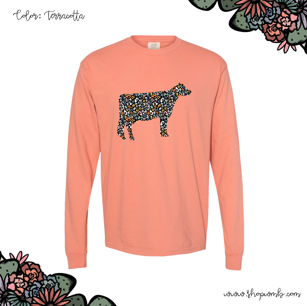 Colorful Cheetah Dairy Cow LONG SLEEVE T-Shirt (S-3XL) - Multiple Colors!
