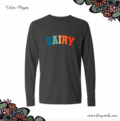 Varsity Dairy Color LONG SLEEVE T-Shirt (S-3XL) - Multiple Colors!