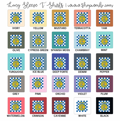 Checkered Emblem LONG SLEEVE T-Shirt (S-3XL) - Multiple Colors!