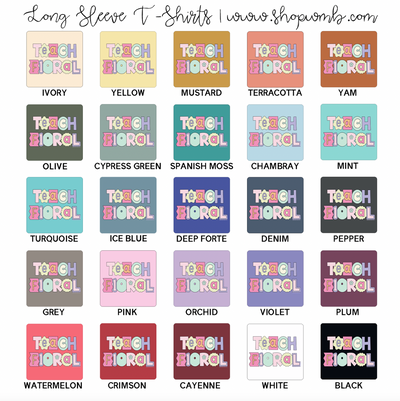 Pastel Teach Floral LONG SLEEVE T-Shirt (S-3XL) - Multiple Colors!