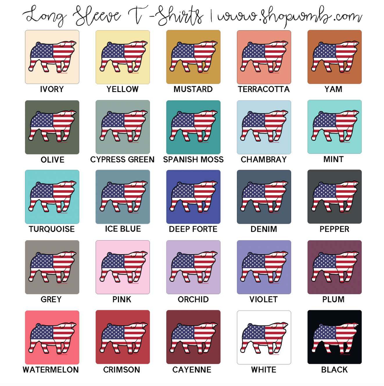 Patriotic Pig LONG SLEEVE T-Shirt (S-3XL) - Multiple Colors!