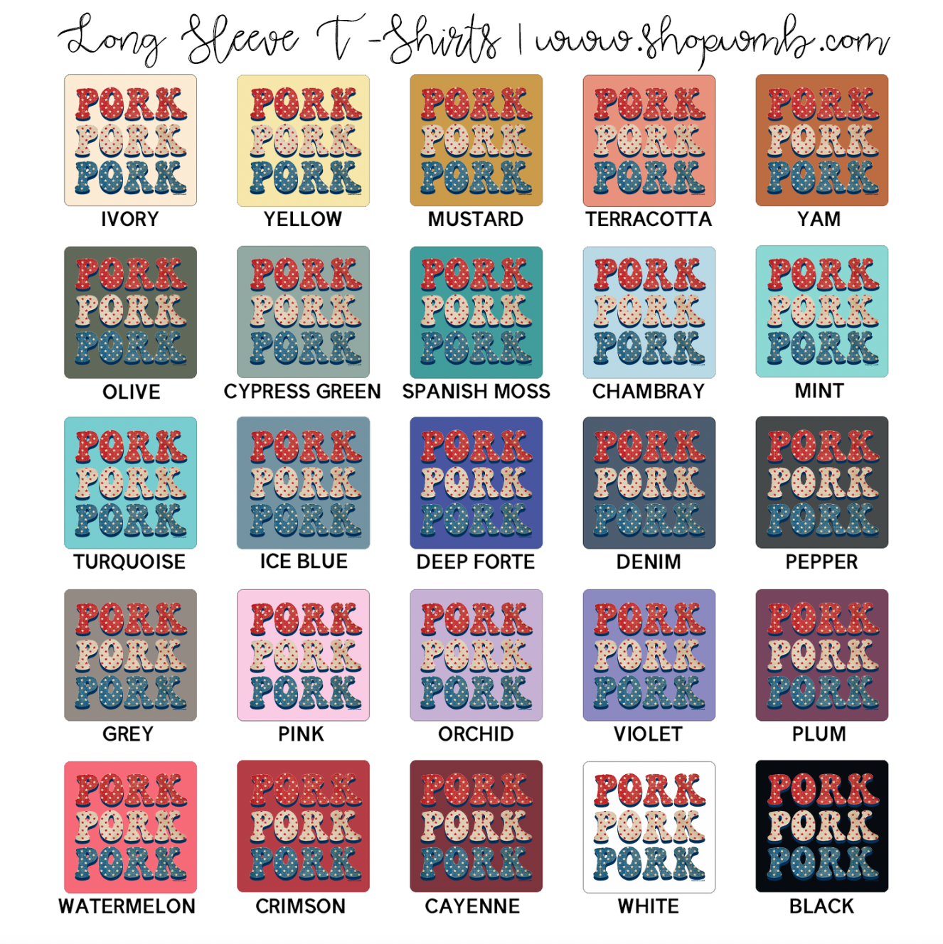 Star Pork LONG SLEEVE T-Shirt (S-3XL) - Multiple Colors!