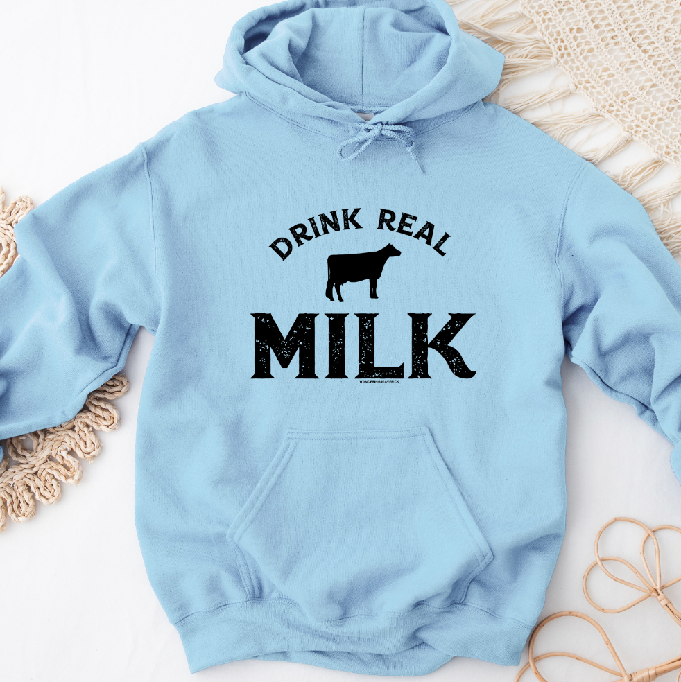 Drink Real Milk Hoodie (S-3XL) Unisex - Multiple Colors!