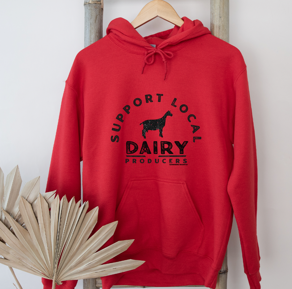 Support Local Dairy Goat Producers Hoodie (S-3XL) Unisex - Multiple Colors!