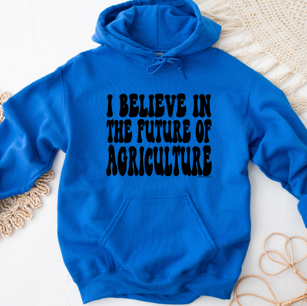 Groovy I Believe In The Future Of Agriculture BLACK INK Hoodie (S-3XL) Unisex - Multiple Colors!
