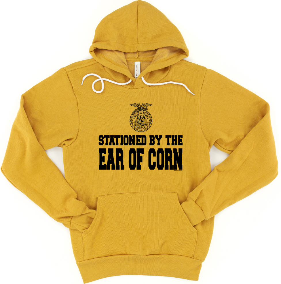 Stationed By The Ear Of Corn Emblem Hoodie (S-3XL) Unisex - Multiple Colors!