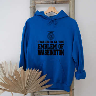 Stationed By The Emblem Of Washington Emblem Hoodie (S-3XL) Unisex - Multiple Colors!