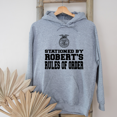 Stationed By Robert's Rules Of Order Emblem Hoodie (S-3XL) Unisex - Multiple Colors!