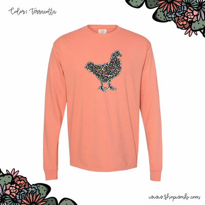 Colorful Cheetah Chicken LONG SLEEVE T-Shirt (S-3XL) - Multiple Colors!
