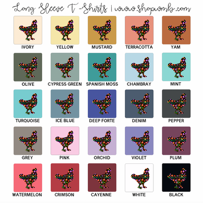 Fiesta Chicken LONG SLEEVE T-Shirt (S-3XL) - Multiple Colors!