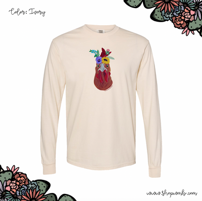 Chicken Flower LONG SLEEVE T-Shirt (S-3XL) - Multiple Colors!