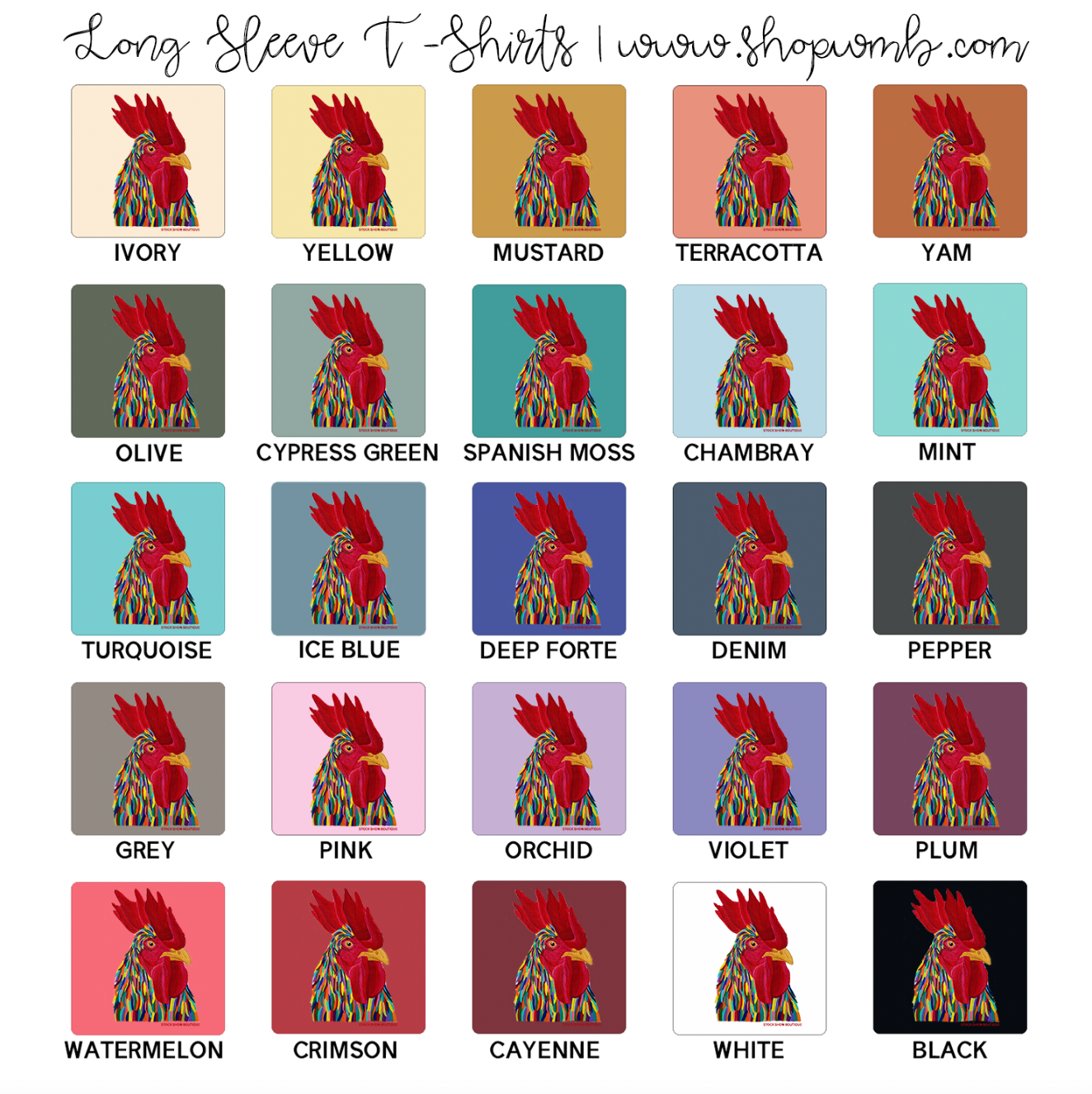 Rainbow Chicken LONG SLEEVE T-Shirt (S-3XL) - Multiple Colors!