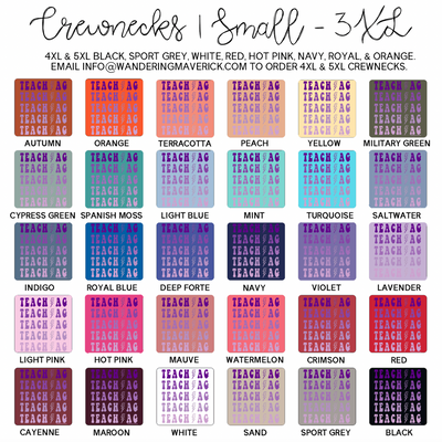 Teach Ag Bolt Purple Crewneck (S-3XL) - Multiple Colors!
