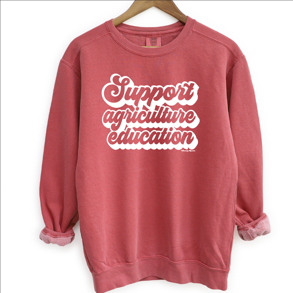 Support Agriculture Education White Ink Crewneck (S-3XL) - Multiple Colors!