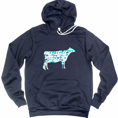 Turquoise Cheetah Dairy Cow Hoodie (S-3XL) Unisex - Multiple Colors!