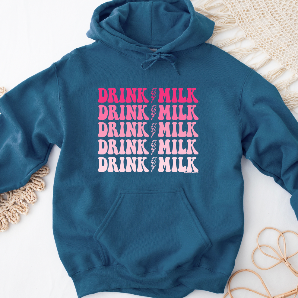 Drink Milk Bolt Hoodie (S-3XL) Unisex - Multiple Colors!