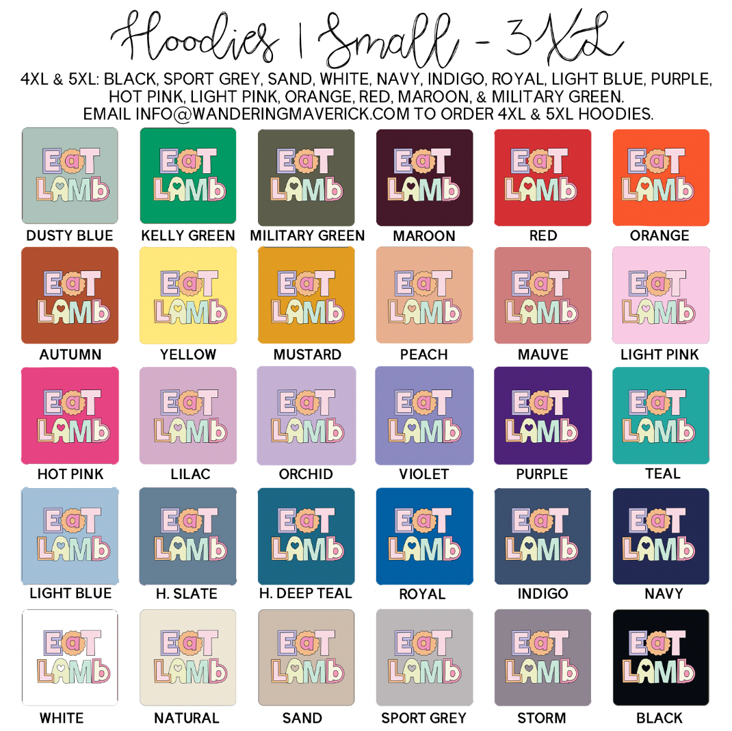 Pastel Eat Lamb Hoodie (S-3XL) Unisex - Multiple Colors!