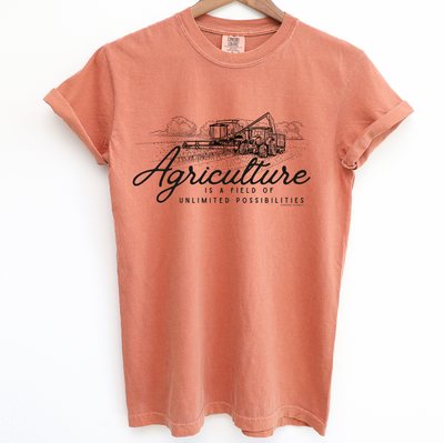 Agriculture Is A Field Of Unlimited Possbilities ComfortWash/ComfortColor T-Shirt (S-4XL) - Multiple Colors!