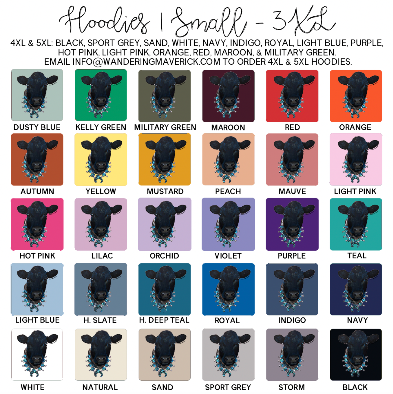 Black Cow Squash Hoodie (S-3XL) Unisex - Multiple Colors!