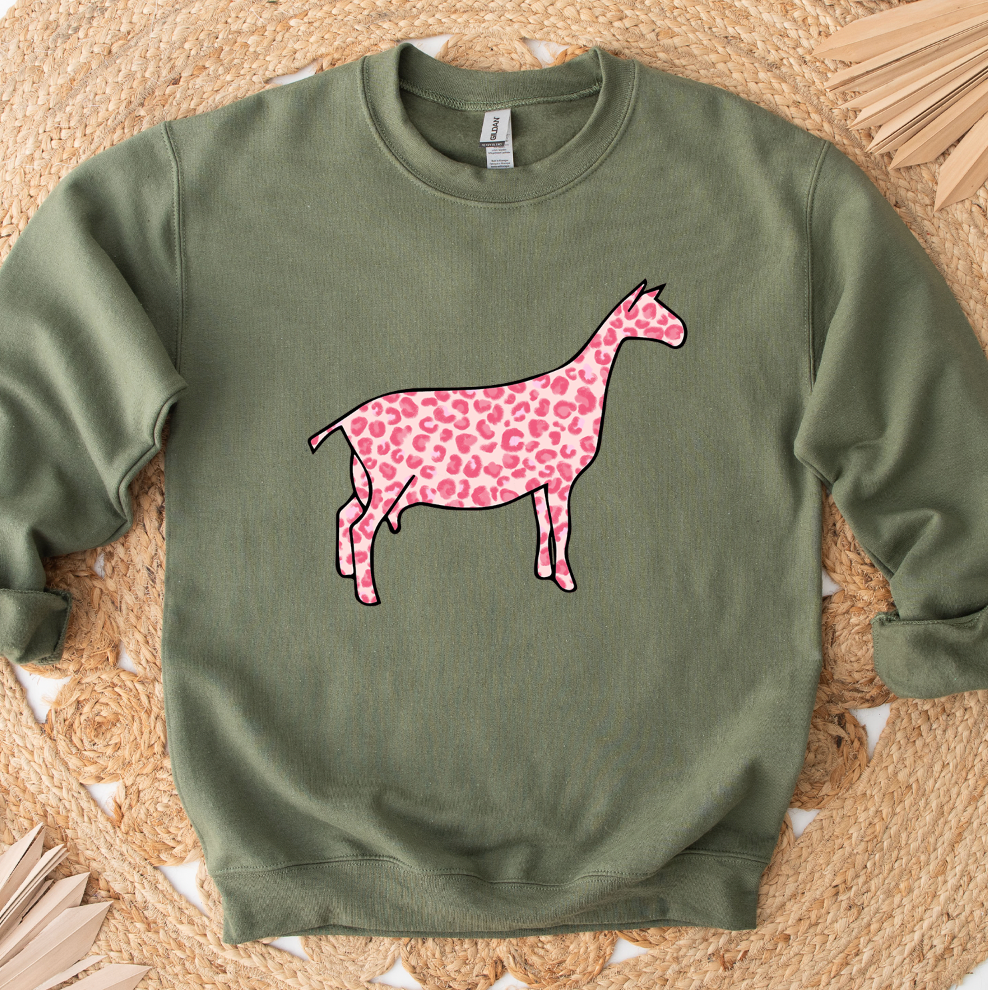 Pink Cheetah Dairy Goat Crewneck (S-3XL) - Multiple Colors!