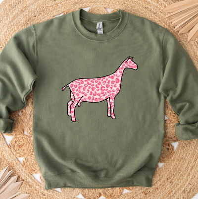 Pink Cheetah Dairy Goat Crewneck (S-3XL) - Multiple Colors!