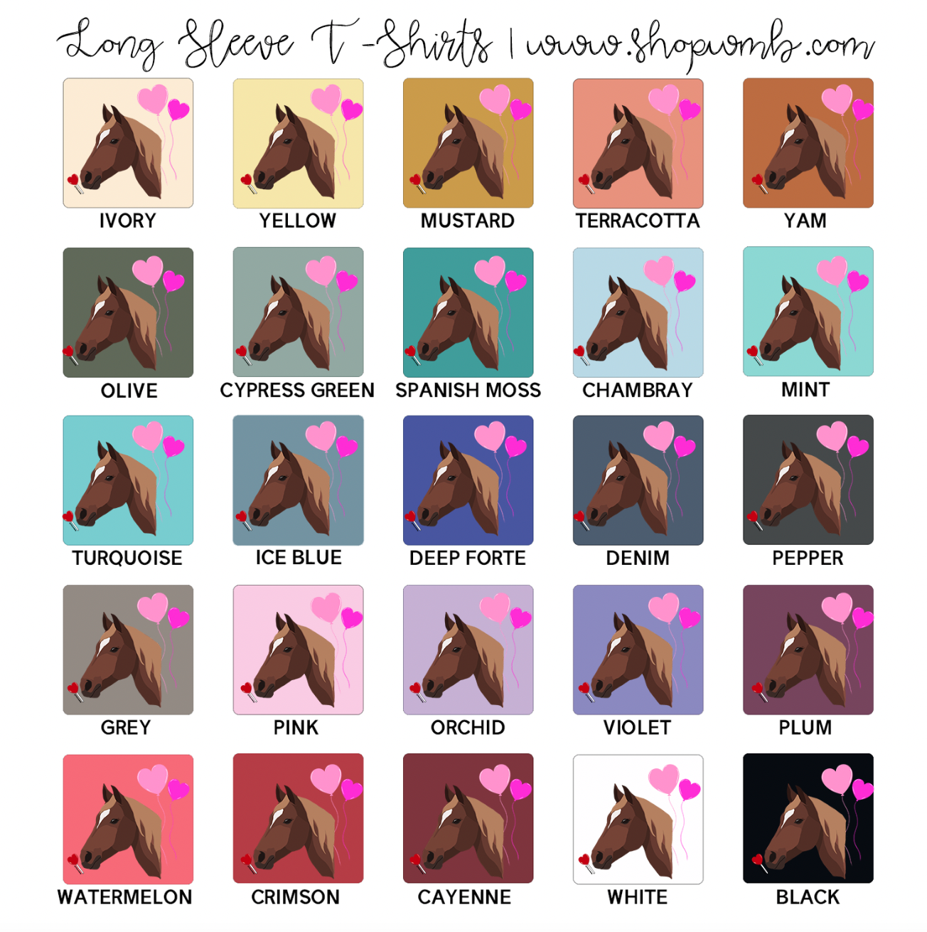 Love Struck Horse LONG SLEEVE T-Shirt (S-3XL) - Multiple Colors!