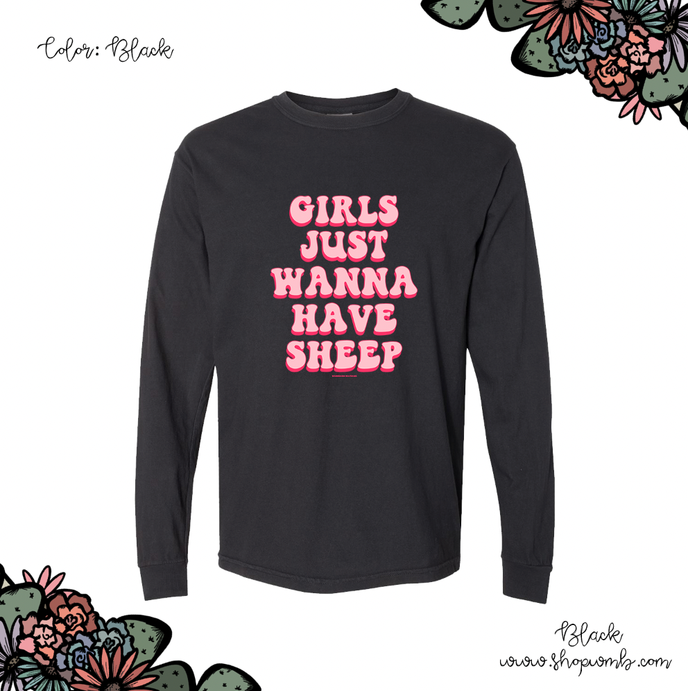 Girls Just Wanna Have Sheep LONG SLEEVE T-Shirt (S-3XL) - Multiple Colors!