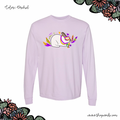 Rabbit Mardi Gras LONG SLEEVE T-Shirt (S-3XL) - Multiple Colors!