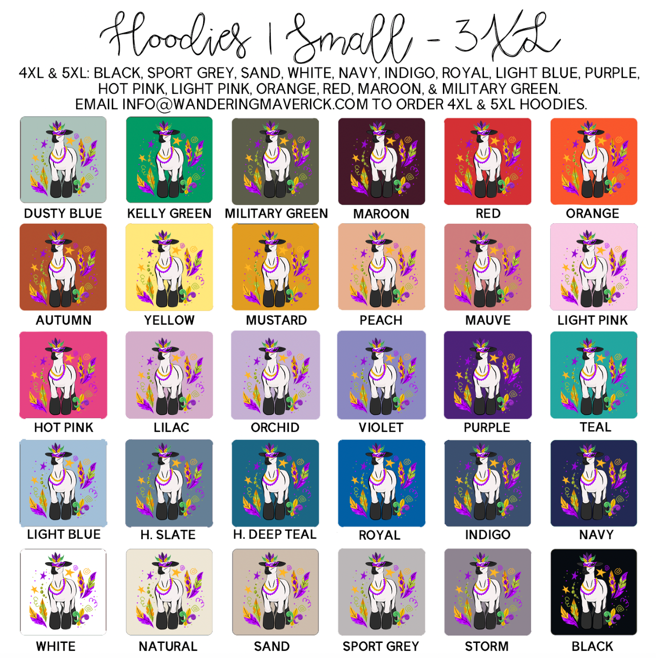 Lamb Mardi Gras Hoodie (S-3XL) Unisex - Multiple Colors!
