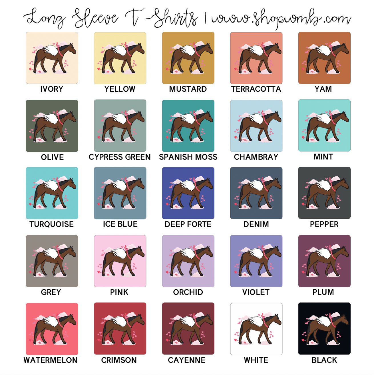Cupid Horse LONG SLEEVE T-Shirt (S-3XL) - Multiple Colors!