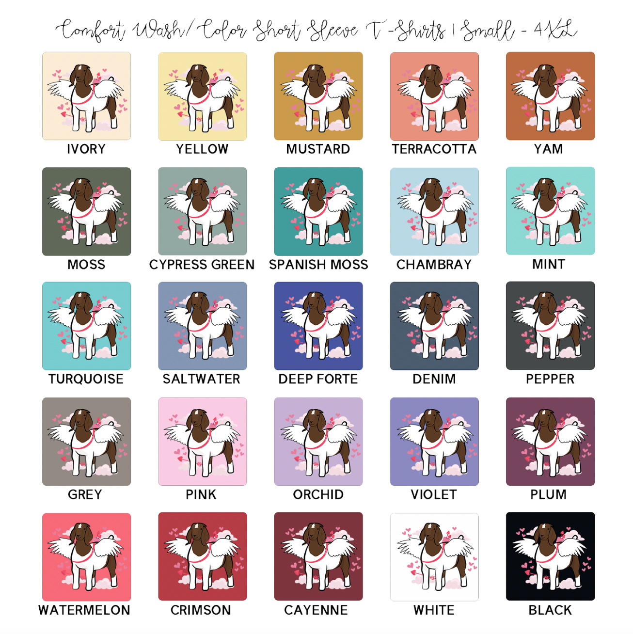 Cupid Goat ComfortWash/ComfortColor T-Shirt (S-4XL) - Multiple Colors!