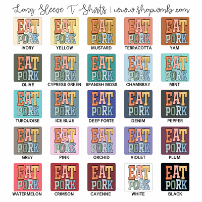 Boho Eat Pork LONG SLEEVE T-Shirt (S-3XL) - Multiple Colors!