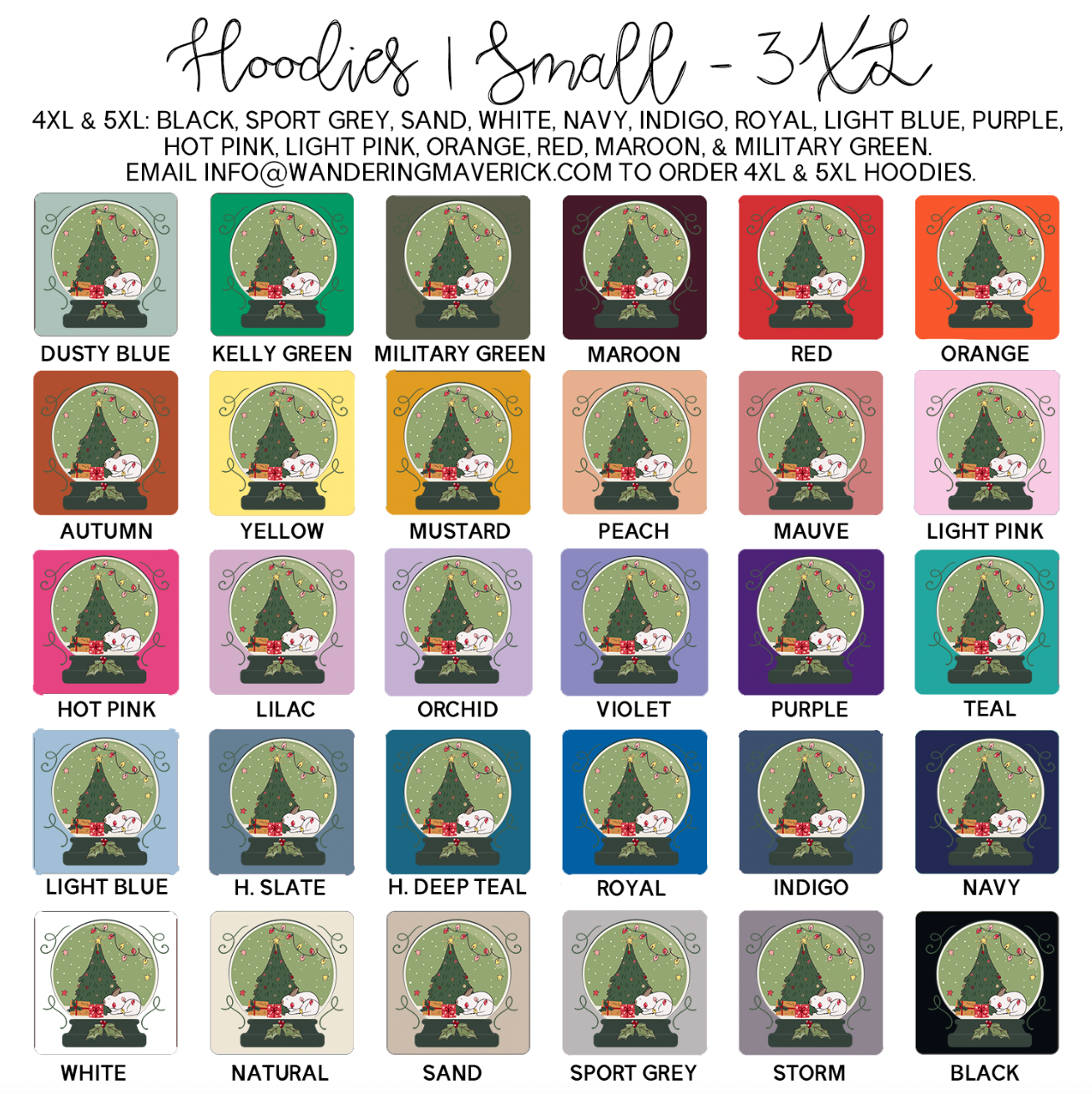 Green Snow Globe Rabbit Hoodie (S-3XL) Unisex - Multiple Colors!