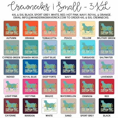 Dream Big Pygmy Goat Crewneck (S-3XL) - Multiple Colors!