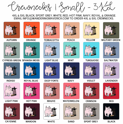 Show Pig Supplies Crewneck (S-3XL) - Multiple Colors!