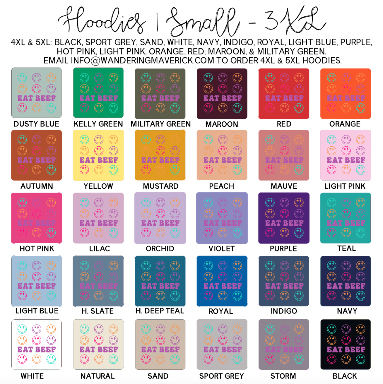 Retro Smile Eat Beef Hoodie (S-3XL) Unisex - Multiple Colors!