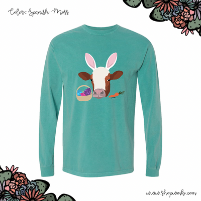 Hoppy Easter Cow LONG SLEEVE T-Shirt (S-3XL) - Multiple Colors!