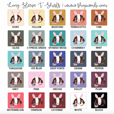 Hoppy Easter Goat LONG SLEEVE T-Shirt (S-3XL) - Multiple Colors!
